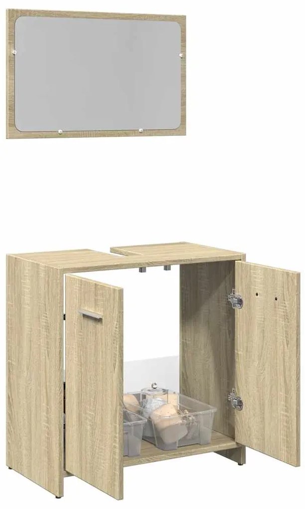 vidaXL 2 pcs conj. móveis casa banho derivados madeira carvalho sonoma