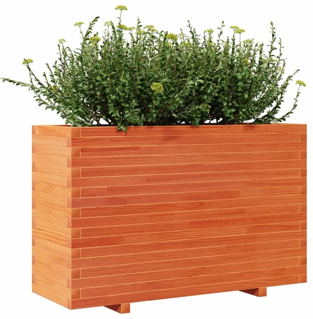 Vaso/floreira de jardim 110x40x72 cm pinho maciço castanho mel
