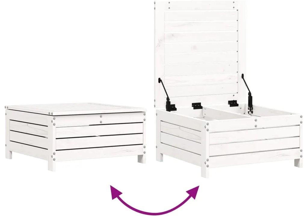 8 pcs conjunto sofás de jardim pinho maciço branco