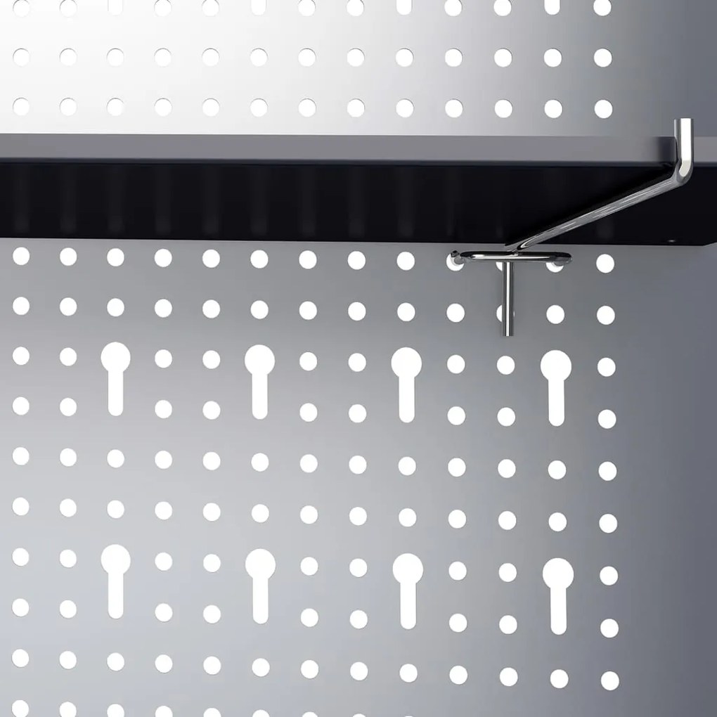 Armário ferramentas industrial de parede metal cinzento e preto
