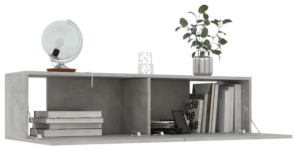 Móvel de TV 120x30x30 cm contraplacado cinzento cimento