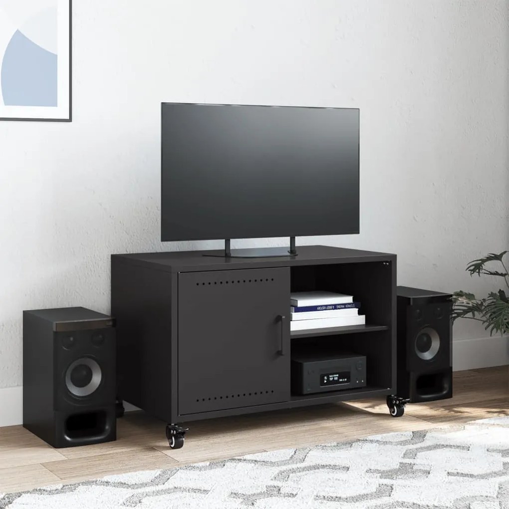 Móvel de TV 68x39x43,5 cm aço preto