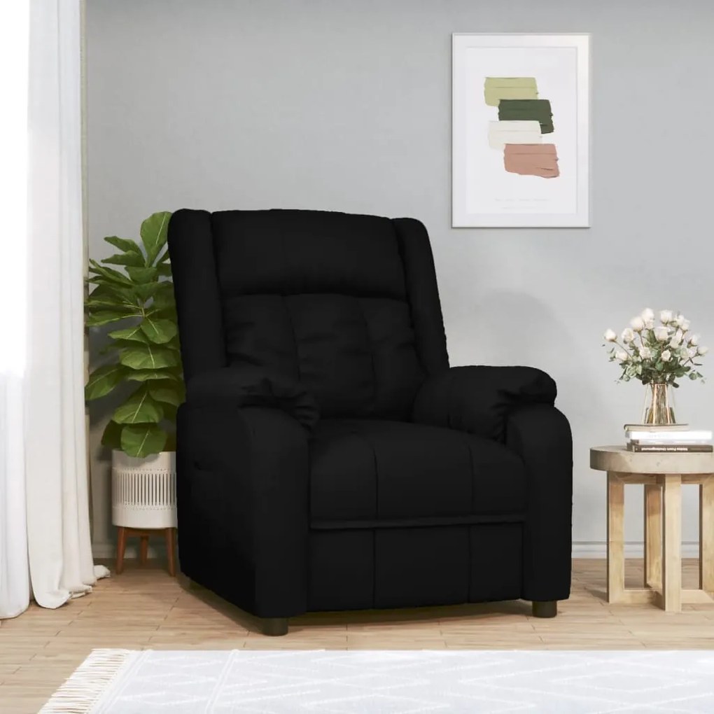 vidaXL Poltrona reclinável couro artificial preto