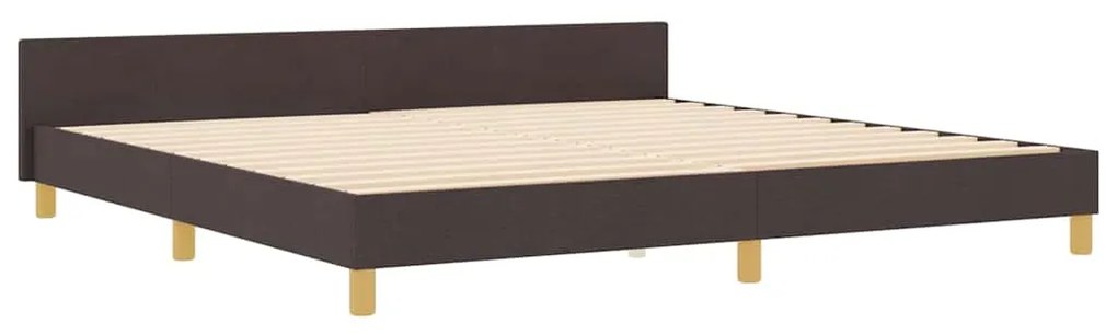 Estrutura de Cama vidaXL Castanho Escuro 200x200 cm Tecido