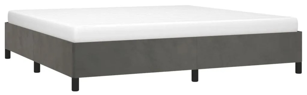 Estrutura de cama 200x200 cm veludo cinzento-escuro