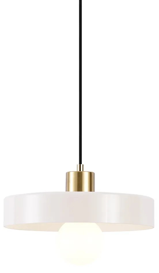 Candeeiro suspenso retro dourado com vidro bege - Jina Retro