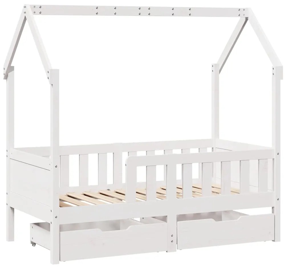 Estrutura de cama infantil c/ gavetas 80x170 cm pinho maciço