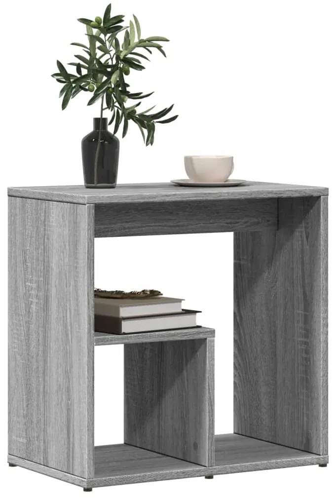 Mesa de apoio 50x30x50 cm derivados de madeira cinzento sonoma