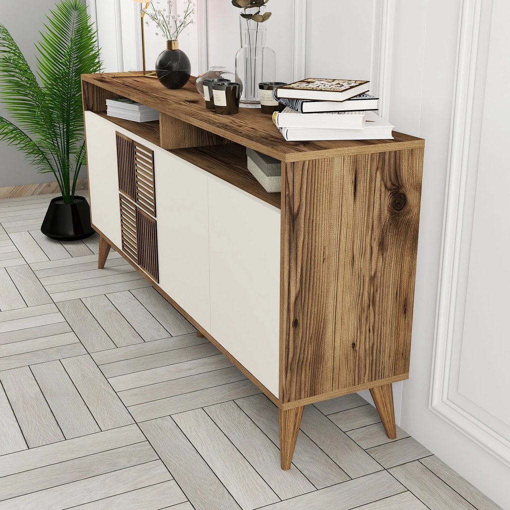 Console Milan – Walnut/Cream – 160 cm x 78 cm x 35 cm