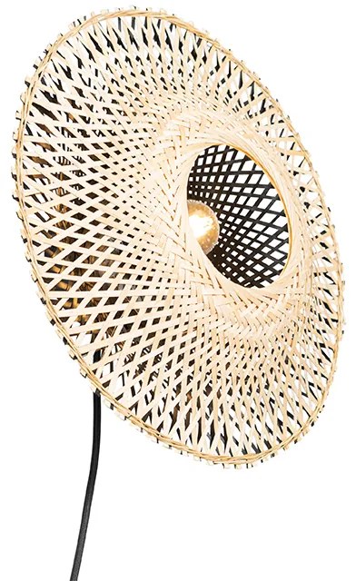 Candeeiro de parede oriental bambu 35 cm com ficha - Rina Oriental