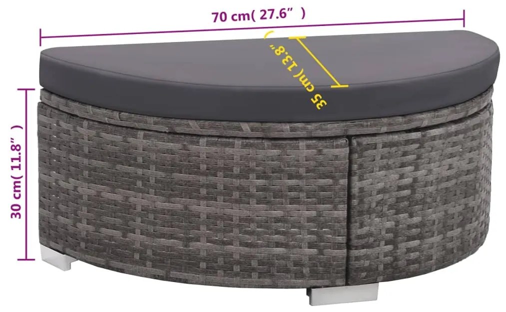 Conjunto de lounge de jardim com 8 peças e almofadas, vime sintético,