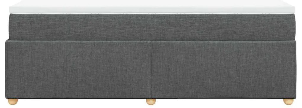 Cama boxspring com colchão 120x190 cm tecido cinzento-escuro
