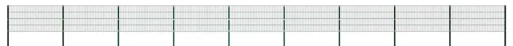 vidaXL Painel de vedação com postes de ferro 1557,5 cm verde