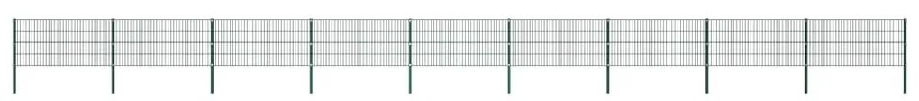 vidaXL Painel de vedação com postes ferro 15,3x0,8 m verde