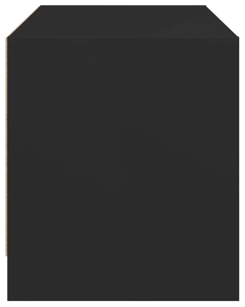 Móvel de TV c/ portas de vidro 68x37x42 cm preto