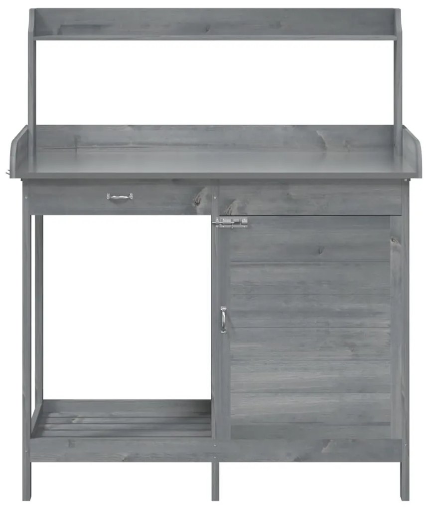 Mesa de cultivo c/ armário 110,5x45x124,5 cm abeto maciço cinza