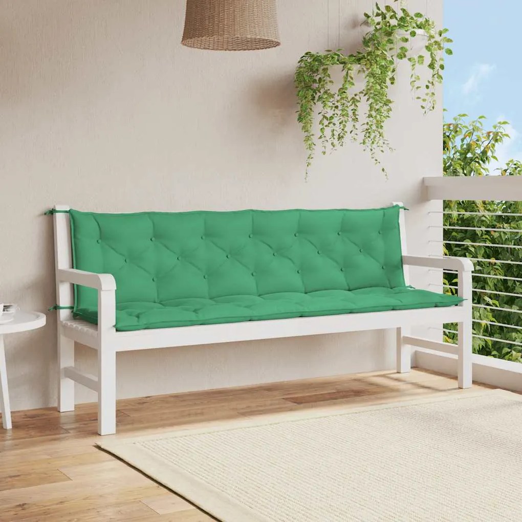 vidaXL Almofadão banco jardim 200x(50+50)x7cm tecido oxford verde