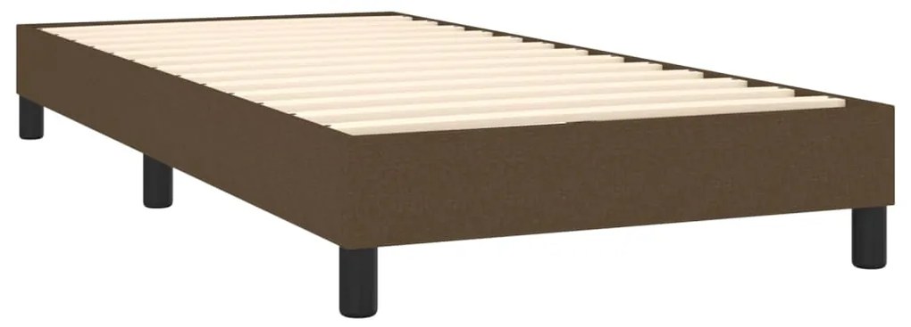 Cama com molas/colchão 90x190 cm tecido castanho-escuro