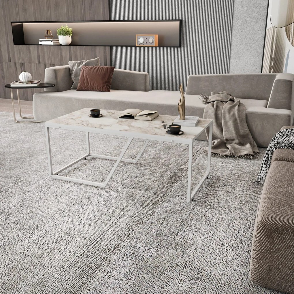 Mesa de Centro Wendy – Branco – 120x60x48 cm