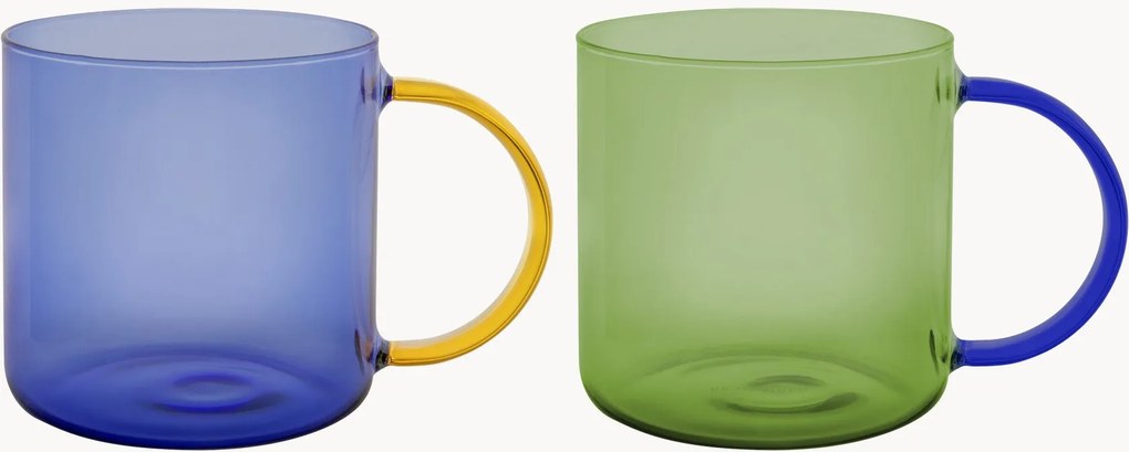 Canecas em vidro borossilicato Fred, conjunto de 2