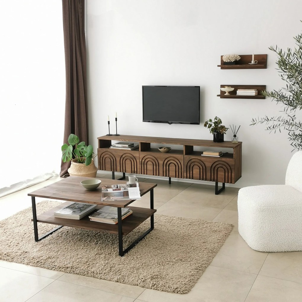 Mesa de Café Neta – Nogueira – 85x40x60 cm