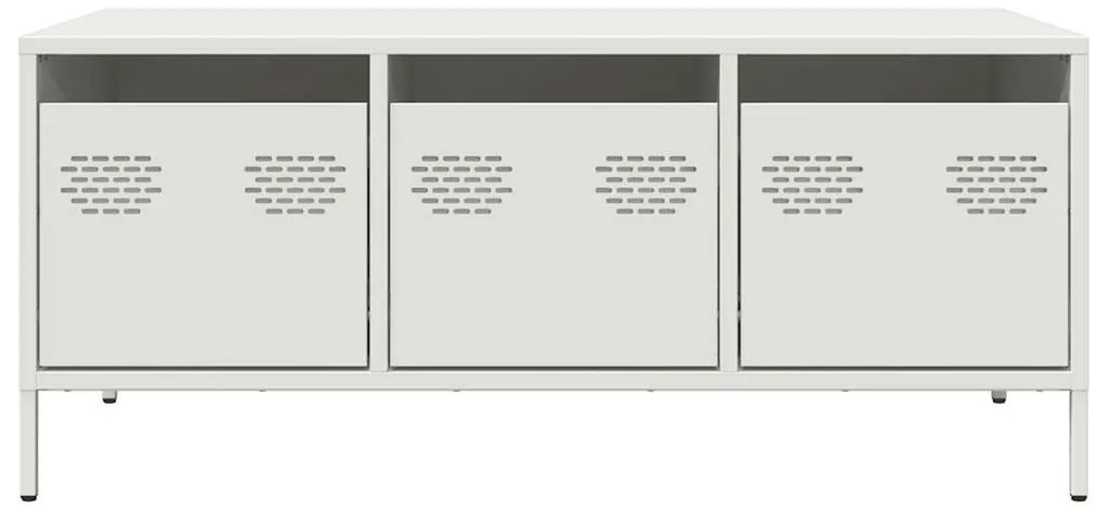 Mesa de centro 101,5x50x43,5 cm aço laminado a frio branco