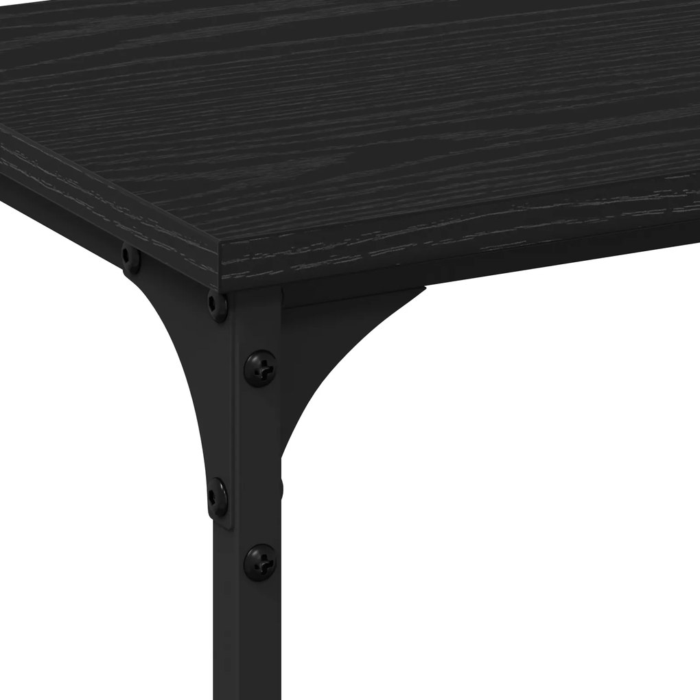 Mesa de Console Carvalho Preto 200x29x75 cm Madeira Engenheirada
