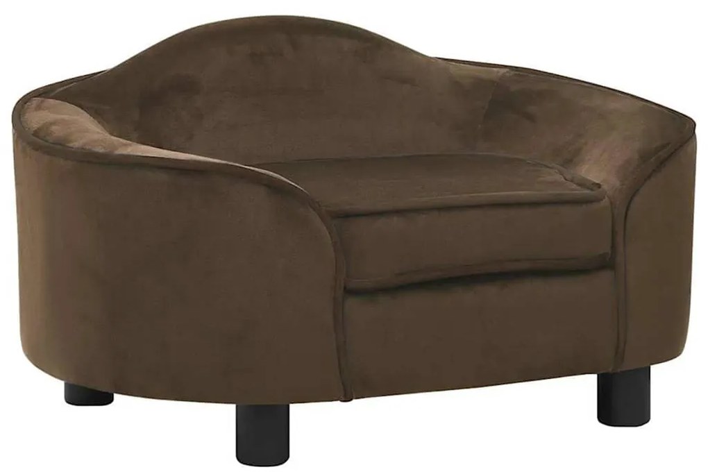 vidaXL Sofá para cães 67x47x36 cm pelúcia castanho