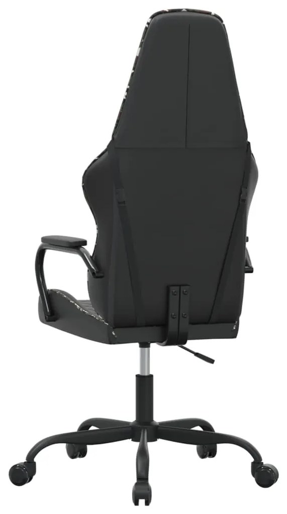 Cadeira gaming couro artificial preto e camuflado