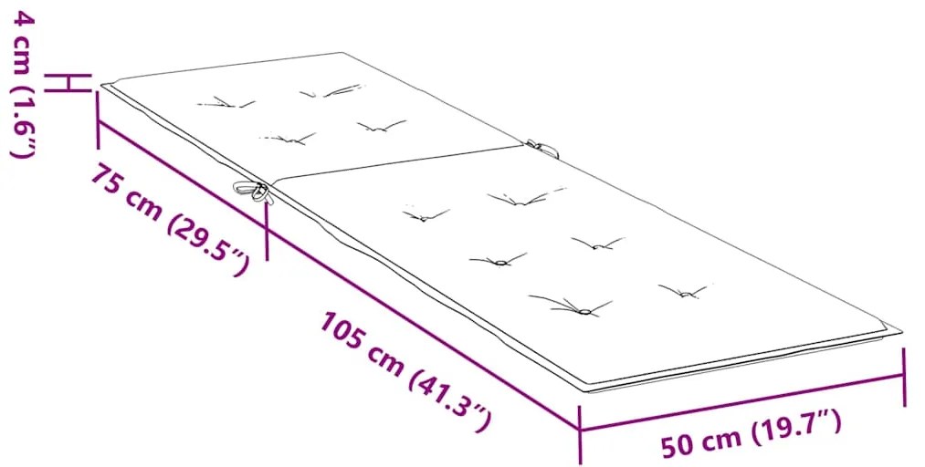 Espreguiçadeira de ext. c/ apoio pés e almofadão acácia maciça
