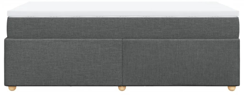 Cama com molas/colchão 90x190 cm tecido cinza-escuro