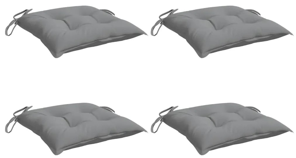 Almofadões de cadeira 4 pcs 50x50x7 cm tecido oxford cinzento