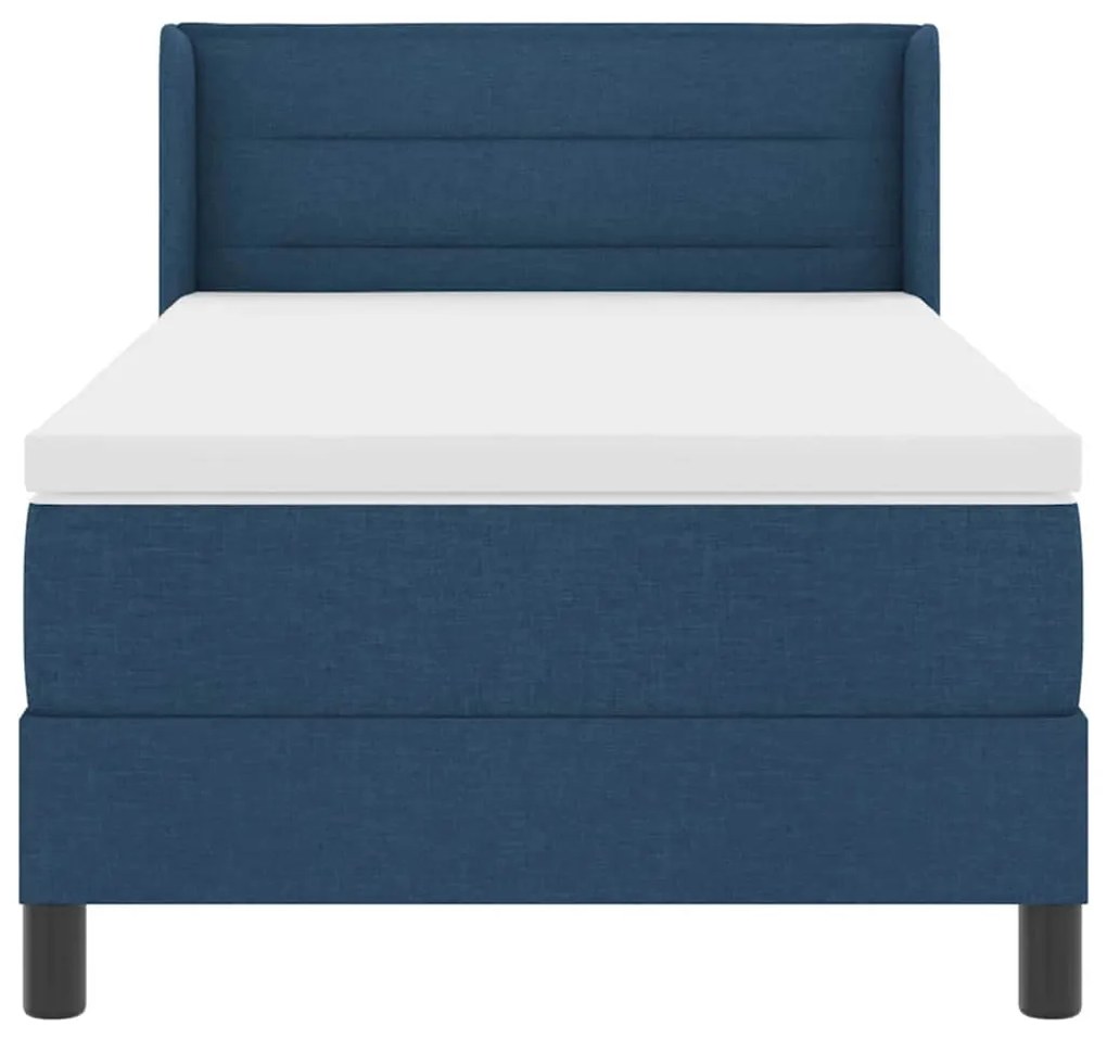 Cama Box com Colchão, Azul, 100 x 200 cm, Tecido