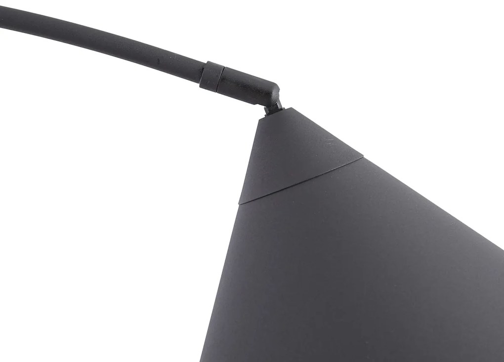 Candeeiro de pé retro preto com interior branco - Triangolo