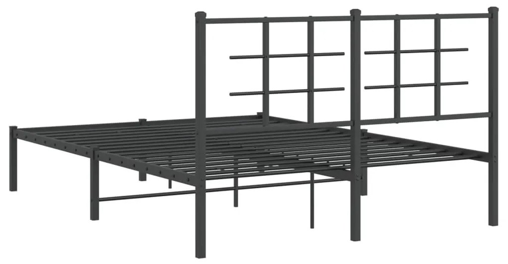 Estrutura de cama com cabeceira 140x190 cm metal preto