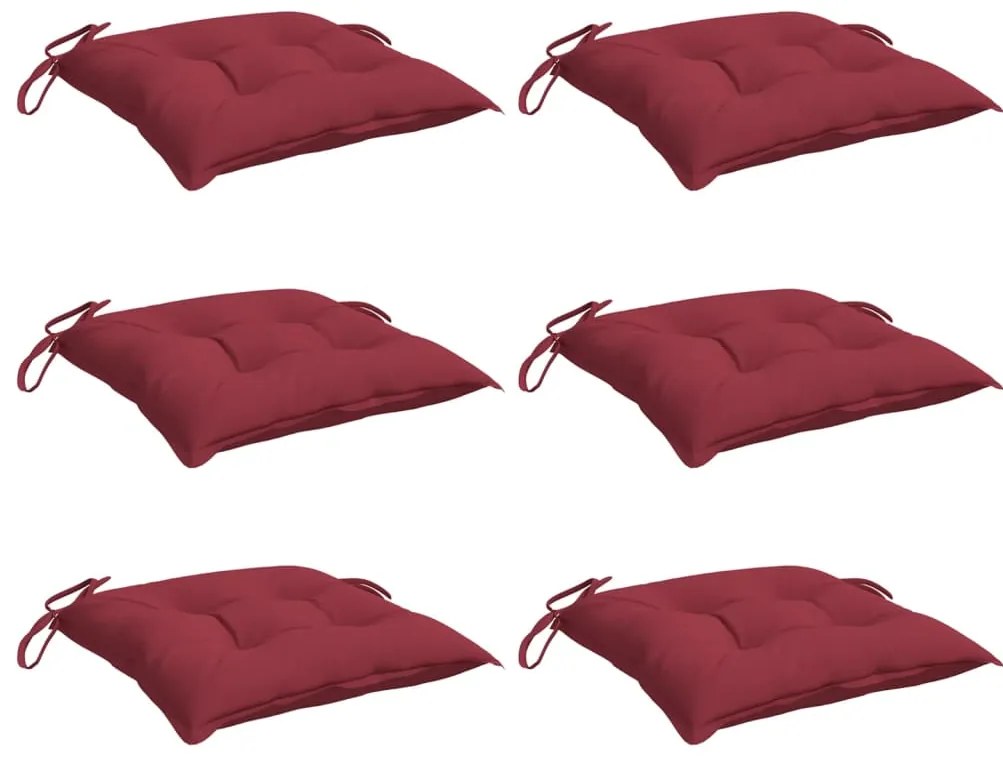 Almofadões móveis de paletes 6 pcs tecido oxford vermelho-tinto