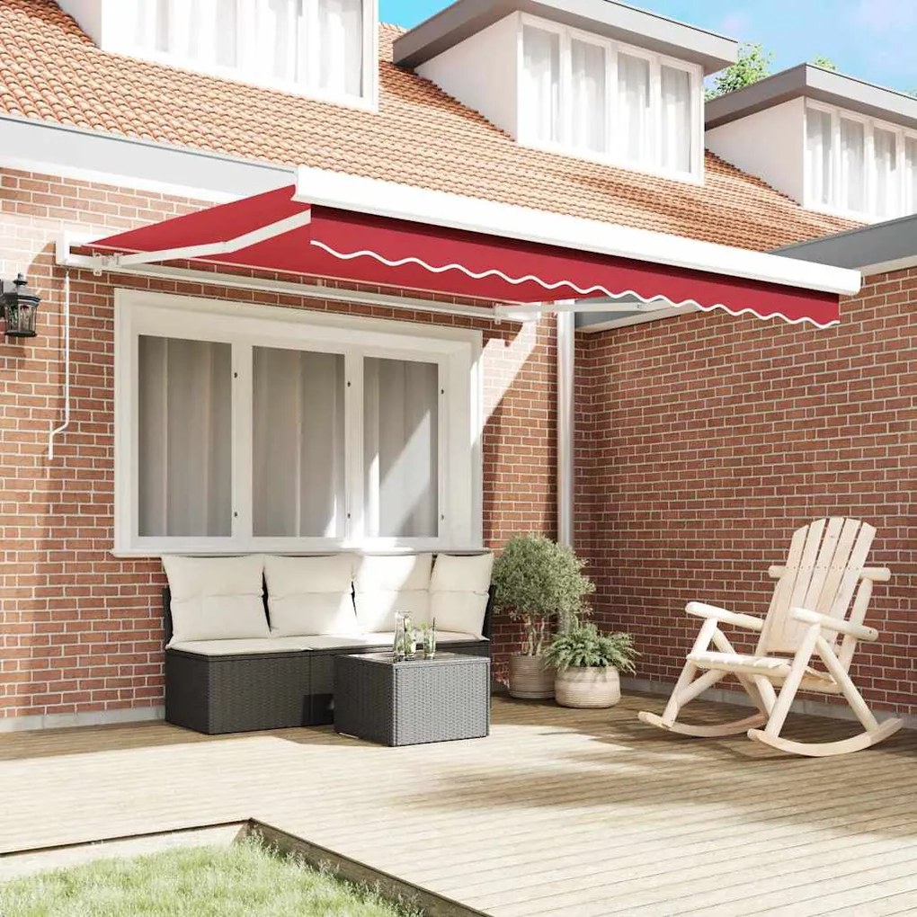 Toldo Retrátil Manual vidaXL Vermelho 300x250 cm