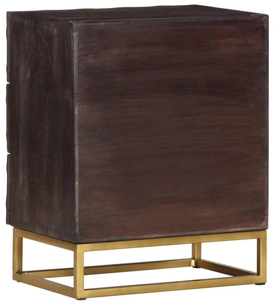 Mesa de cabeceira 40x30x50 cm madeira de mangueira maciça preto