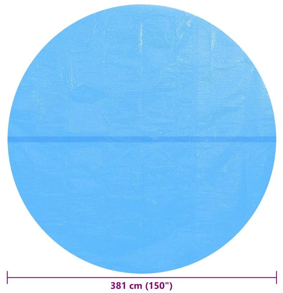 Película para piscina PE solar flutuante redondo 381 cm azul