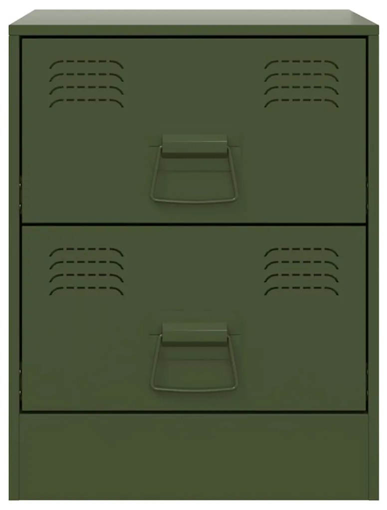 Mesa de cabeceira 34,5x39x44 cm aço verde