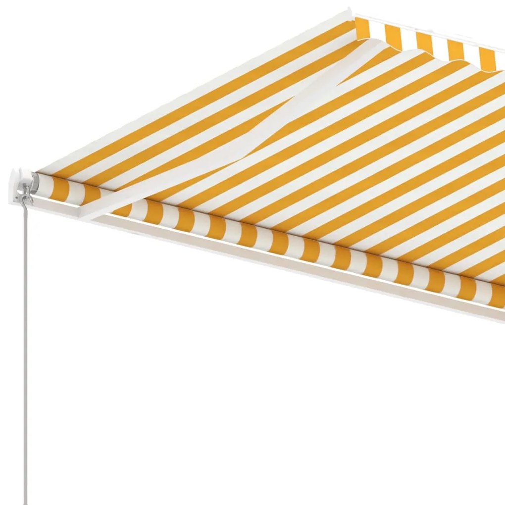 Toldo retrátil manual independente 300x250 cm amarelo e branco