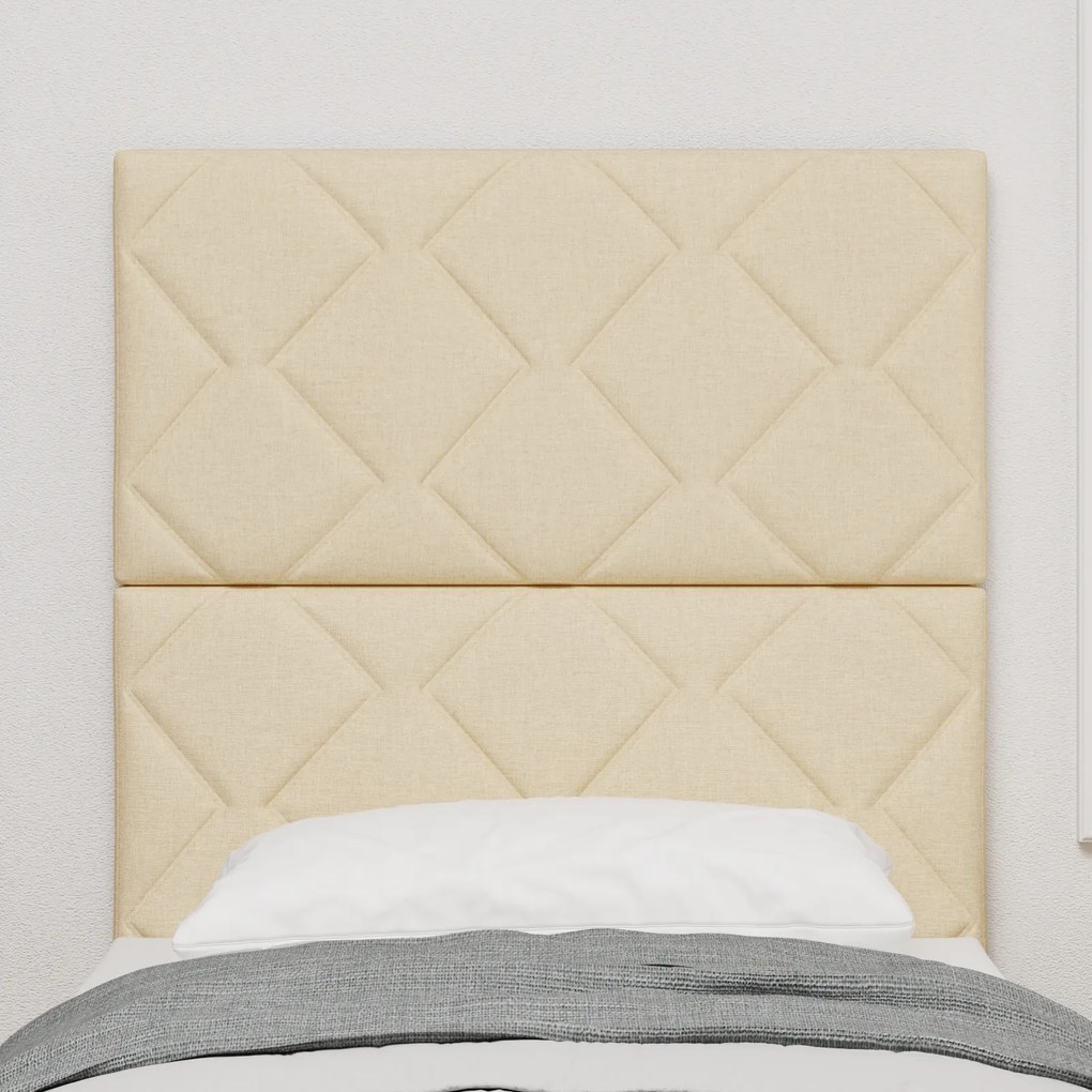 Cabeceira vidaXL Design Blocos de Diamante Creme 80 cm Tecido, Cabecei