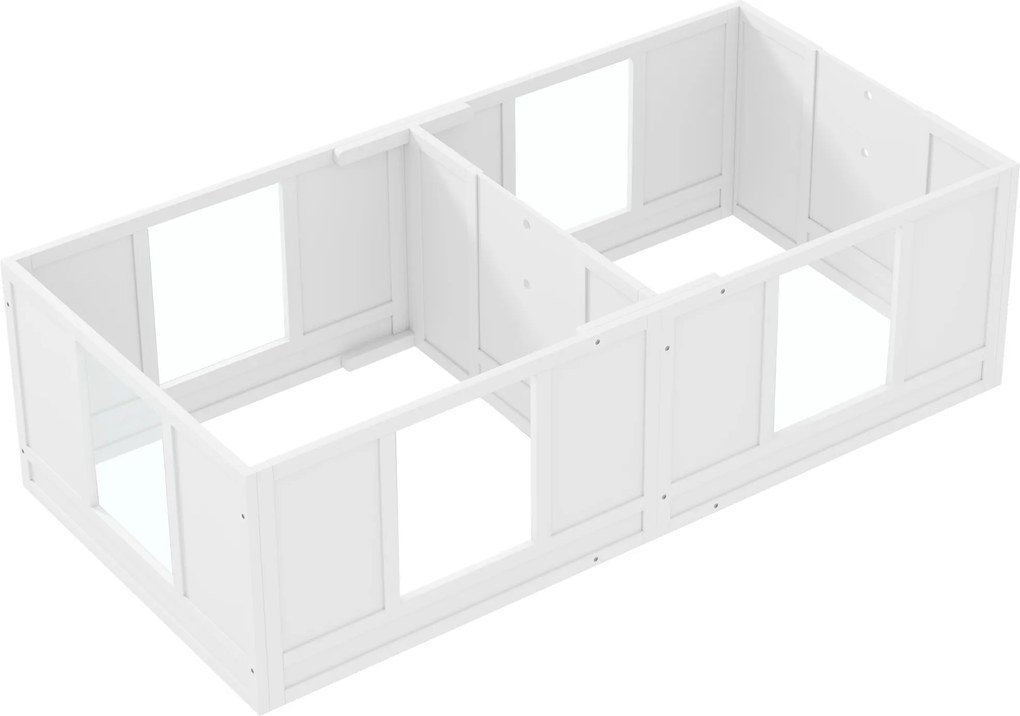 PawHut Caixa para filhotes para cães, com painéis claros, design de 2 compartimentos, para cães pequenos | Aosom Portugal