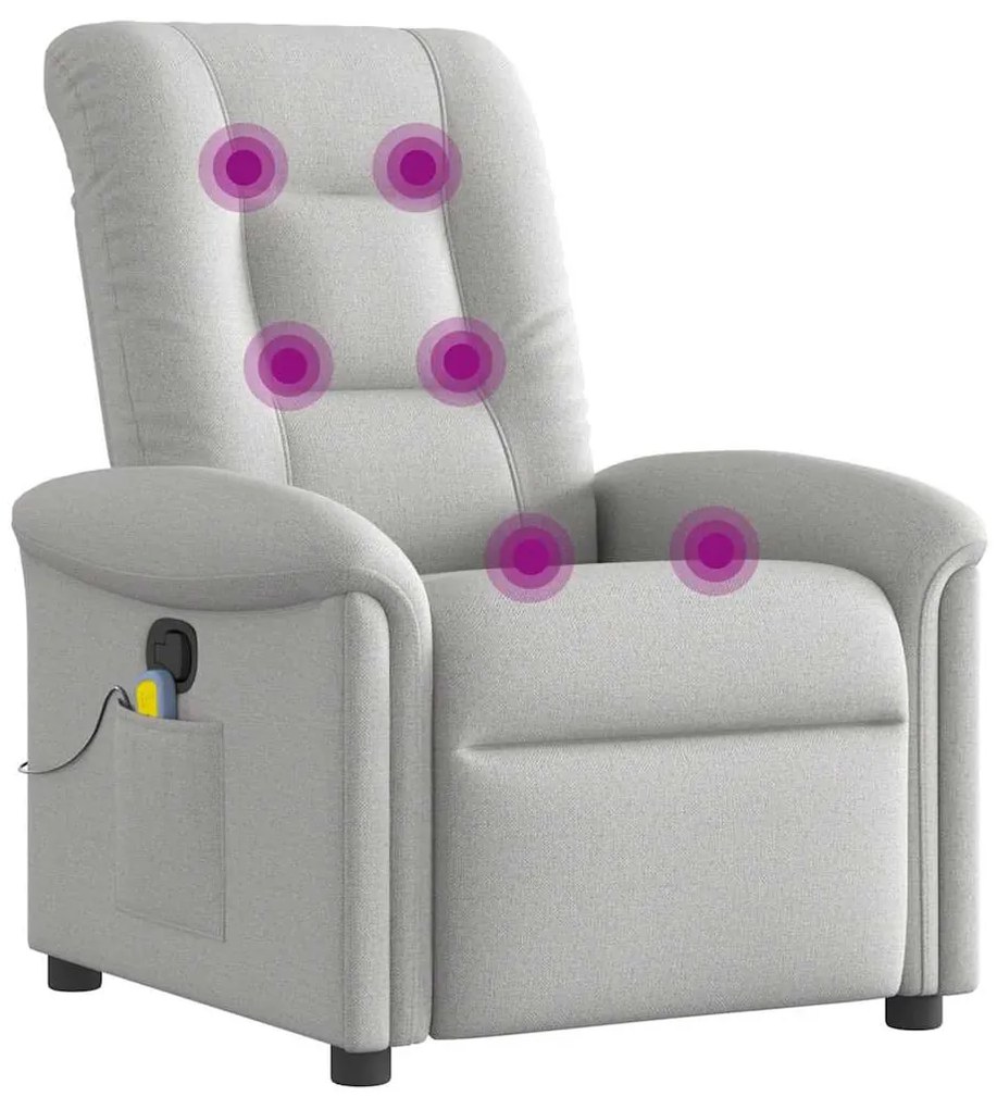 Cadeira de massagem reclinável tecido cinzento