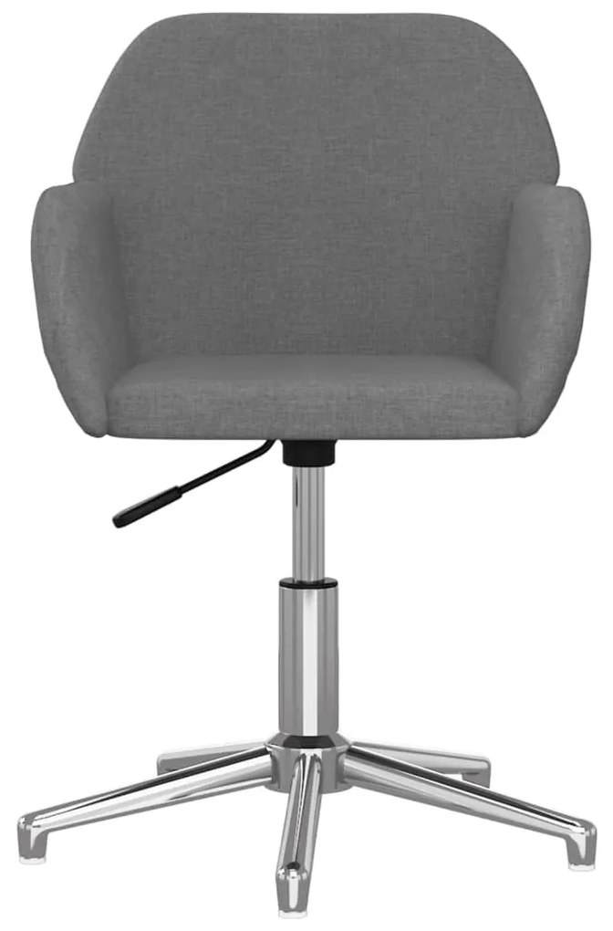 Cadeiras de jantar giratórias 2 pcs tecido cinzento-claro
