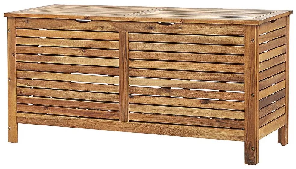 Caixa de arrumação para jardim em madeira castanha clara 130 x 64 cm RIVIERA Beliani