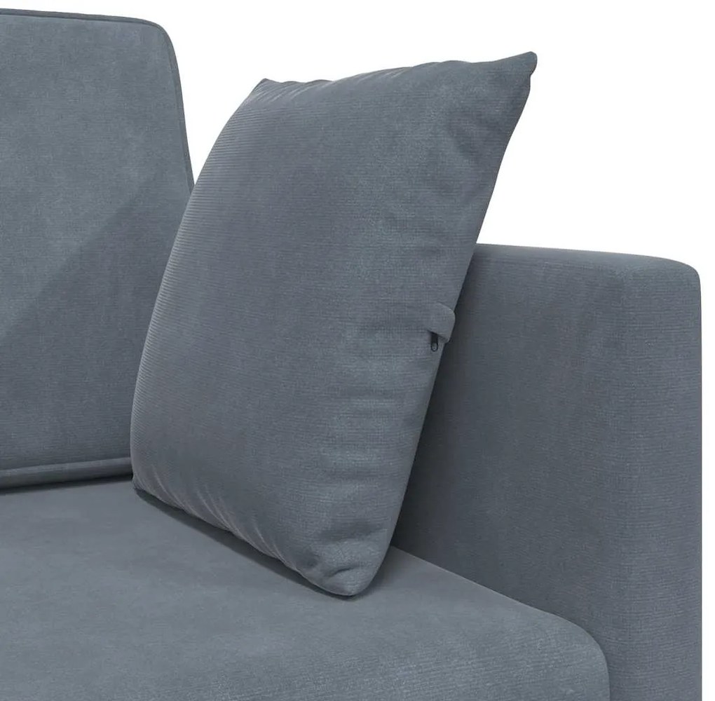 Sofá Cama 2 em 1 Cinza Escuro 213x144x60 cm Veludo