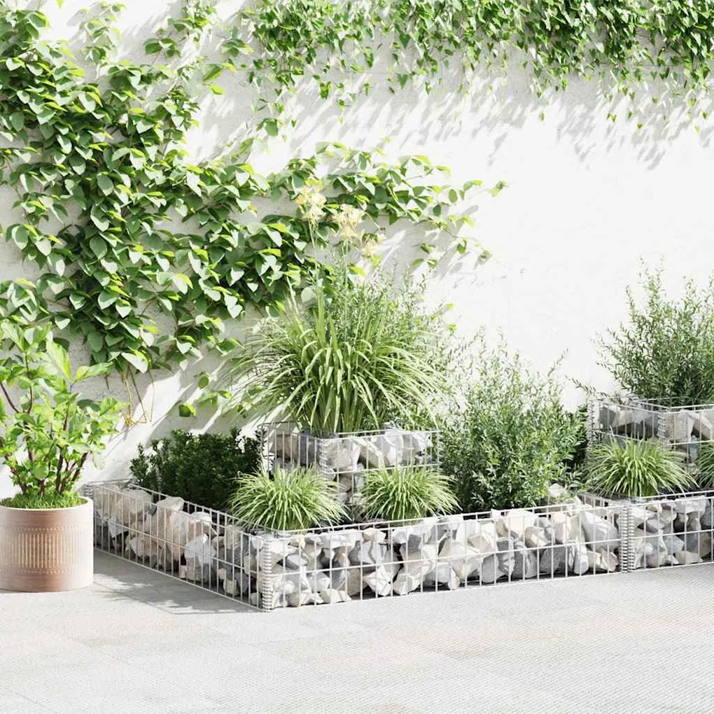 Gabião para plantas em aço galvanizado 120x120x20 cm