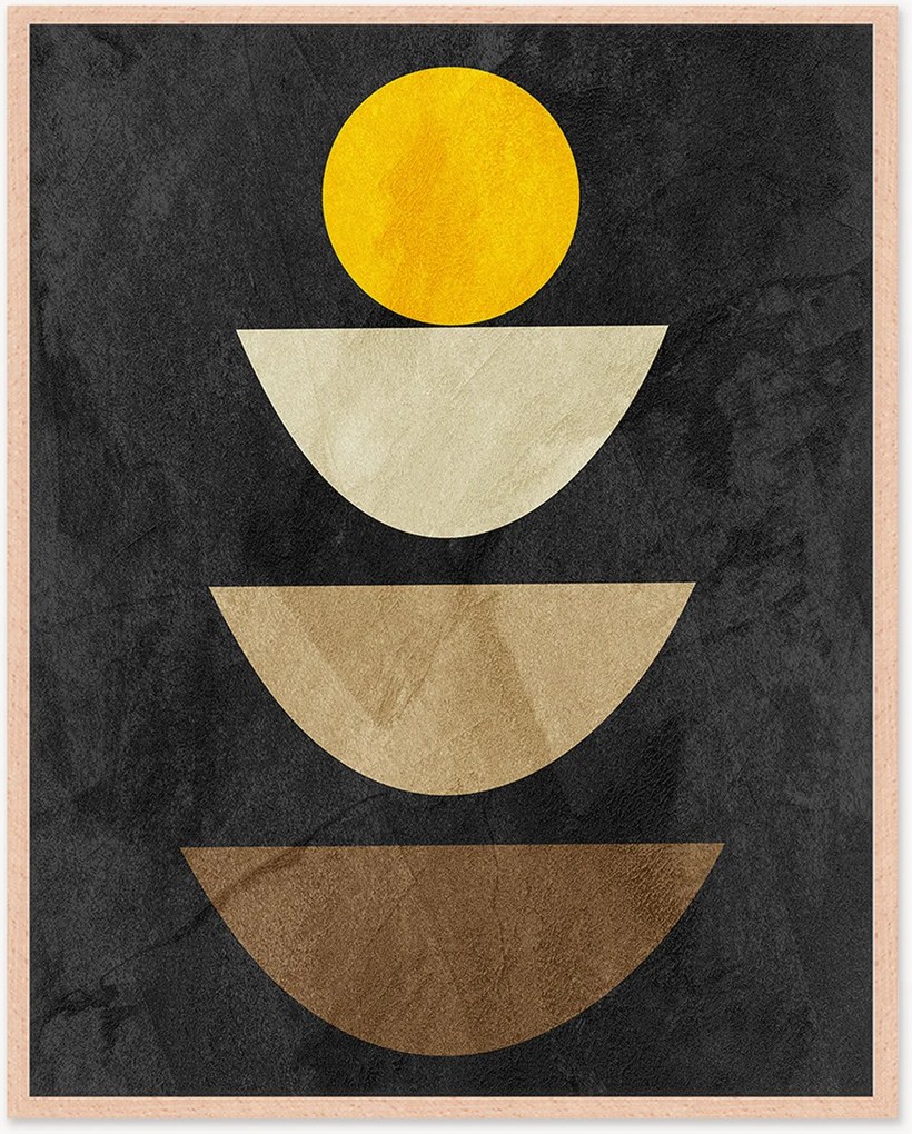 Impressão digital emoldurada Organic Shapes