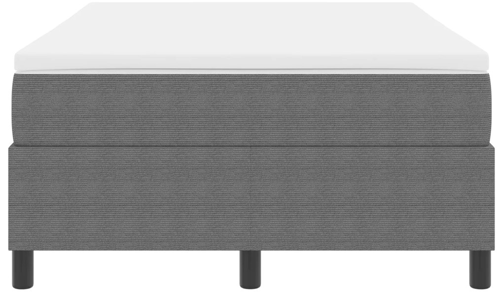 Cama Box Spring com Colchão Cinza Claro - 120 x 200 cm em tecido cordu